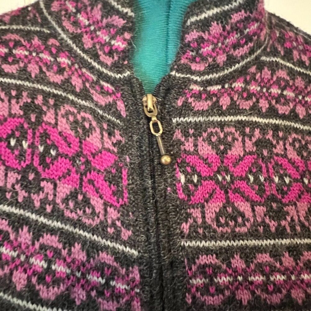 Alpaca Imports Ladies Zip up Cardigan Size Large - Picture 2 of 6